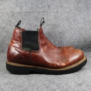 Georgia Giant Shoes Mens 10.5 Romeo Boots Pull On Waterproof Leather Brown Work